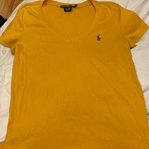 Never worn Mustard yellow gold v neck shirt